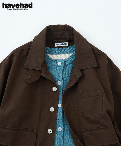 FREAK'S STORE(フリークスストア)の「havehad × FREAK'S STORE/ハブヘッド ミリタリー ジャケット(ミリタリージャケット・レディース・ブラウン/チャコールグレー・フリ-)」の9枚目の写真