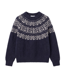 DGDP ノルディック ラウンド ニット_ネイビー