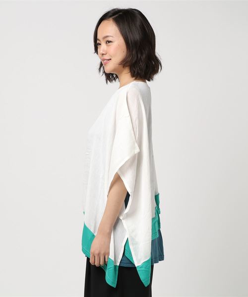 チャイハネ（チャイハネ）の「【チャイハネ】yul 3カラービッグシルエットトップス（Tシャツ/カットソー・レディース・ターコイズブルー/ホワイト/ブラック/ブルー/ホワイト×ブルー/イエロー/ネイビー・FREE）」の8枚目の写真