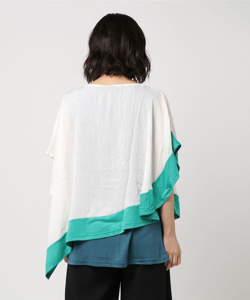 チャイハネ（チャイハネ）の「【チャイハネ】yul 3カラービッグシルエットトップス（Tシャツ/カットソー・レディース・ターコイズブルー/ホワイト/ブラック/ブルー/ホワイト×ブルー/イエロー/ネイビー・FREE）」の9枚目の写真