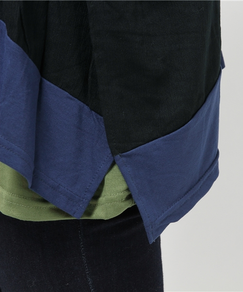 チャイハネ（チャイハネ）の「【チャイハネ】yul 3カラービッグシルエットトップス（Tシャツ/カットソー・レディース・ターコイズブルー/ホワイト/ブラック/ブルー/ホワイト×ブルー/イエロー/ネイビー・FREE）」の13枚目の写真