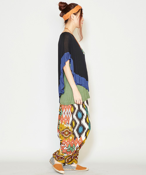 チャイハネ（チャイハネ）の「【チャイハネ】yul 3カラービッグシルエットトップス（Tシャツ/カットソー・レディース・ターコイズブルー/ホワイト/ブラック/ブルー/ホワイト×ブルー/イエロー/ネイビー・FREE）」の17枚目の写真