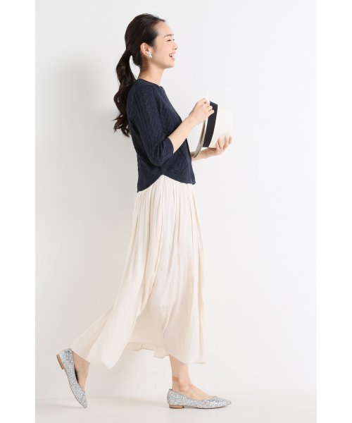 LIMITLESS LUXURY（リミットレスラグジュアリー）の「スカシガラプルオーバー◆（ニット/セーター・レディース・ホワイト/ネイビー・FREE）」の8枚目の写真