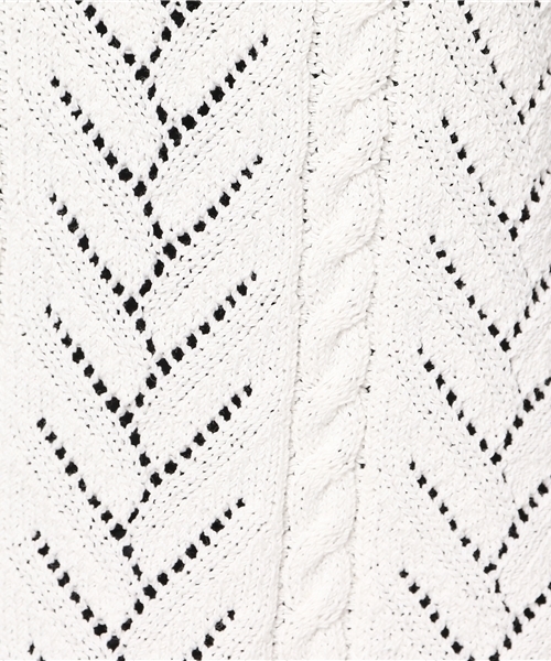 LIMITLESS LUXURY（リミットレスラグジュアリー）の「スカシガラプルオーバー◆（ニット/セーター・レディース・ホワイト/ネイビー・FREE）」の11枚目の写真