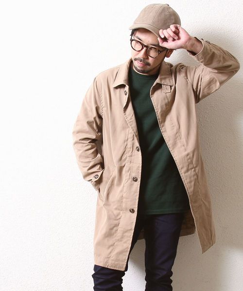 coen（コーエン）の「ポリツイル起毛ステンカラーコート（ステンカラーコート・メンズ・ベージュ/ネイビー・MEDIUM/SMALL/LARGE/X-LARGE）」の2枚目の写真