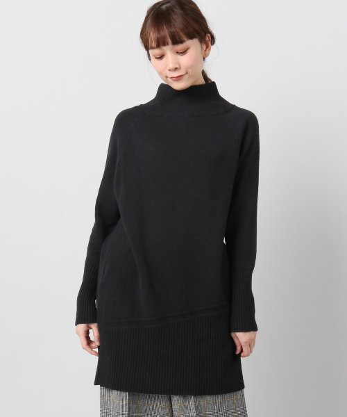 FIGARO Paris(フィガロパリ)の「ALPHA STUDIO ハイネックチュニック◆(ニット/セーター・レディース・ウッド/ブラック・40)」の2枚目の写真