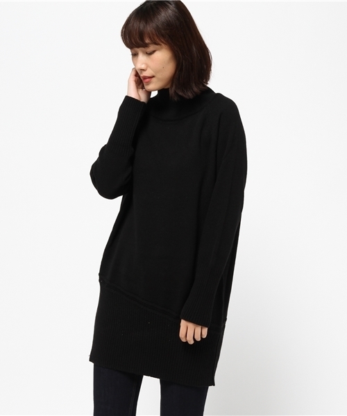 FIGARO Paris(フィガロパリ)の「ALPHA STUDIO ハイネックチュニック◆(ニット/セーター・レディース・ウッド/ブラック・40)」の11枚目の写真
