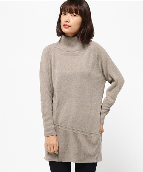 FIGARO Paris(フィガロパリ)の「ALPHA STUDIO ハイネックチュニック◆(ニット/セーター・レディース・ウッド/ブラック・40)」の12枚目の写真
