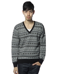 SHIPS JET BLUE | 12GG FAIRISLE KNIT V/N(ニット/セーター)