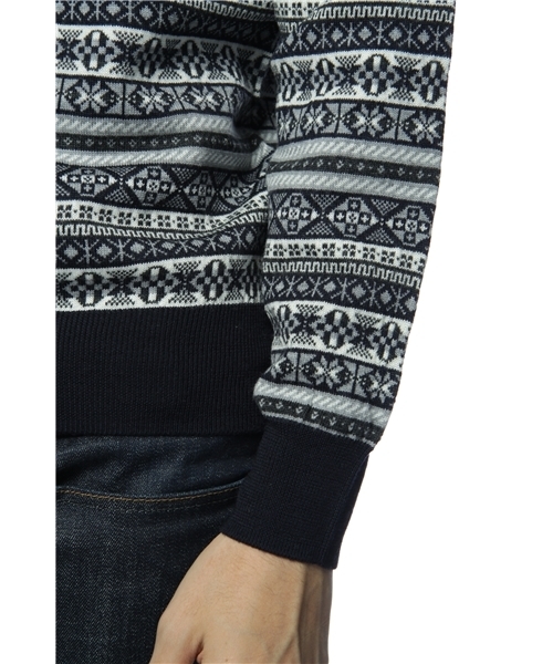 SHIPS JET BLUE（シップスジェットブルー）の「12GG FAIRISLE KNIT V/N（ニット/セーター・メンズ・ブラック/ネイビー/グレー/ベージュ・MEDIUM/SMALL/LARGE）」の9枚目の写真