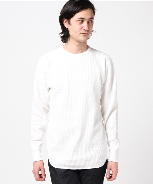 United Athle（ユナイテッドアスレ）の「【UNITED ATHLE】10.3ozヘビーワッフルロングスリーブTシャツ（Tシャツ/カットソー・メンズ・ホワイト/グレー/ブラック・SMALL/MEDIUM/LARGE）」の2枚目の写真