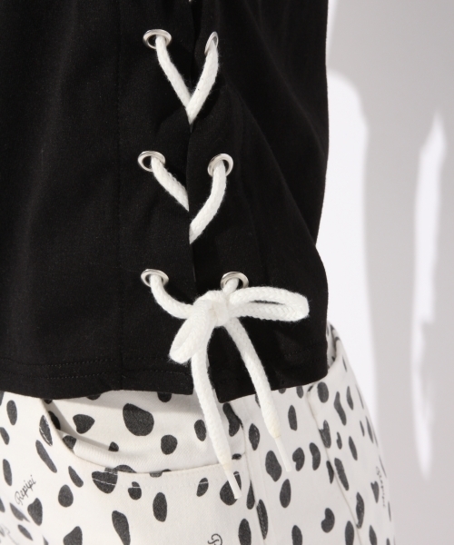 repipi armario（レピピ アルマリオ）の「☆nicola×KAYA×repipi☆レースアップTシャツ（Tシャツ/カットソー・キッズ・レッド/ホワイト/イエロー/ブラック・X-SMALL/LARGE/SMALL/MEDIUM）」の13枚目の写真