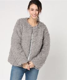 ビッグシルエットリングファーフロントジップボアコート