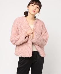 ビッグシルエットリングファーフロントジップボアコート