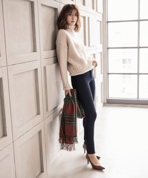 KOBE LETTUCE（コウベレタス）の「あったか裏起毛ボンディングストレッチデニムスキニーパンツ（デニムパンツ・レディース・ブルー/ライトブルー/インディゴブルー/ワンウォッシュ/ブラック/ブルー系・L/LL/M/S/XS/3L/M-Short/L-Short/S-Short/XXL-Short/XL-Short/XS-Short）」の7枚目の写真