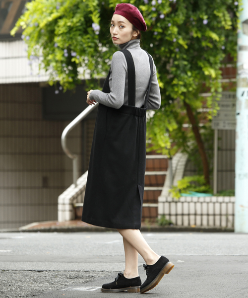 RAY CASSIN（レイカズン）の「グレンチェック・無地タイトジャンスカ（ジャンパースカート・レディース・ブラック/A・FREE）」の12枚目の写真