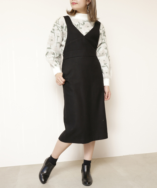 RAY CASSIN（レイカズン）の「グレンチェック・無地タイトジャンスカ（ジャンパースカート・レディース・ブラック/A・FREE）」の17枚目の写真