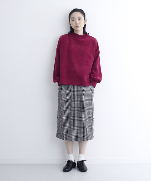 MERLOT(メルロー)の「パイルフリルネックプルオーバー680-7527(Tシャツ/カットソー・レディース・ブラック/ピンク/イエロー/アイボリー・FREE)」の7枚目の写真