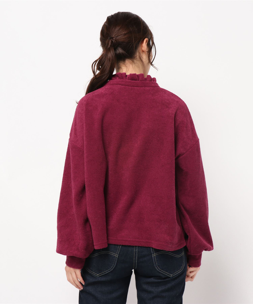 MERLOT(メルロー)の「パイルフリルネックプルオーバー680-7527(Tシャツ/カットソー・レディース・ブラック/ピンク/イエロー/アイボリー・FREE)」の6枚目の写真