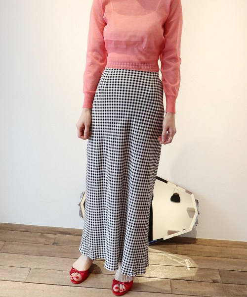 abc-LULU（エービーシールル）の「abc ギンガムバイアス マキシスカート2◆（スカート・レディース・ブラック・38/36/34）」の13枚目の写真