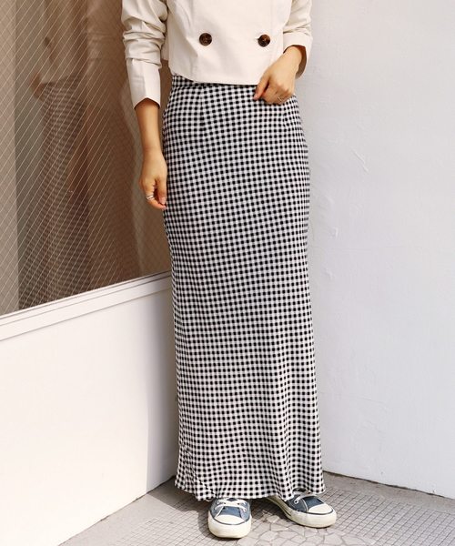 abc-LULU（エービーシールル）の「abc ギンガムバイアス マキシスカート2◆（スカート・レディース・ブラック・38/36/34）」の16枚目の写真