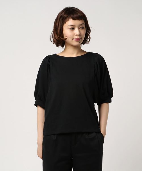 earth music&ecology（アースミュージックアンドエコロジー）の「・袖コンギャザープルオーバー（Tシャツ/カットソー・レディース・ブラック/パープル/オフホワイト/杢グレー・FREE）」の3枚目の写真