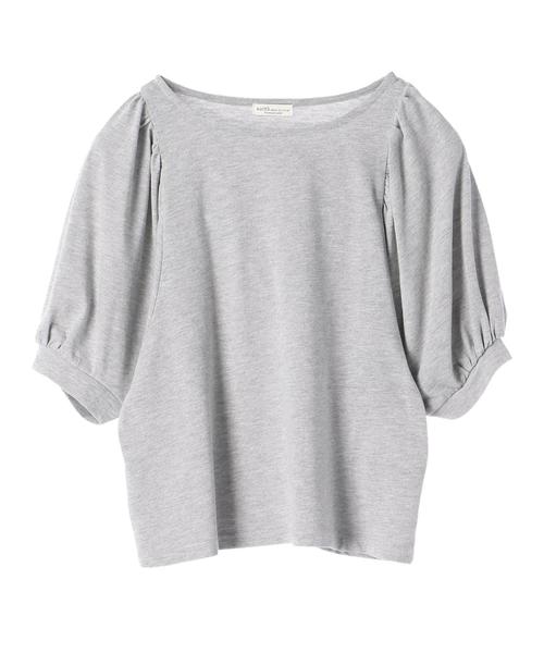 earth music&ecology（アースミュージックアンドエコロジー）の「・袖コンギャザープルオーバー（Tシャツ/カットソー・レディース・ブラック/パープル/オフホワイト/杢グレー・FREE）」の6枚目の写真