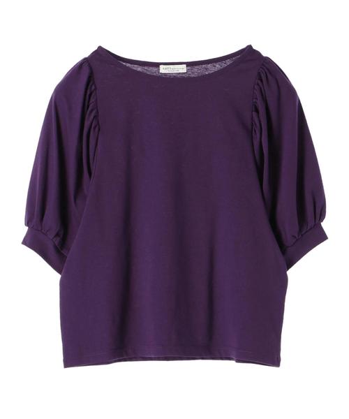 earth music&ecology（アースミュージックアンドエコロジー）の「・袖コンギャザープルオーバー（Tシャツ/カットソー・レディース・ブラック/パープル/オフホワイト/杢グレー・FREE）」の10枚目の写真