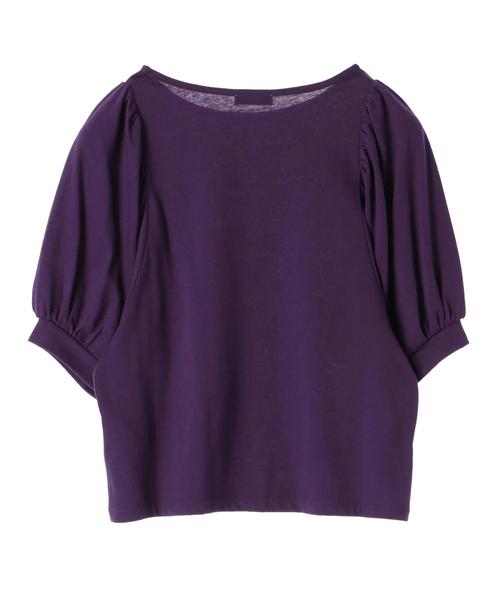 earth music&ecology（アースミュージックアンドエコロジー）の「・袖コンギャザープルオーバー（Tシャツ/カットソー・レディース・ブラック/パープル/オフホワイト/杢グレー・FREE）」の12枚目の写真