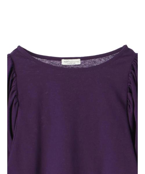 earth music&ecology（アースミュージックアンドエコロジー）の「・袖コンギャザープルオーバー（Tシャツ/カットソー・レディース・ブラック/パープル/オフホワイト/杢グレー・FREE）」の13枚目の写真