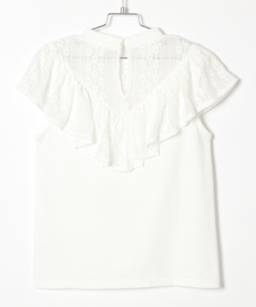 GLOBAL WORK（グローバルワーク）の「【ジュニア】ラッフルレースカットプルオーバー/796469（Tシャツ/カットソー・キッズ・ホワイト/ブラック/イエロー・LARGE/MEDIUM）」の5枚目の写真