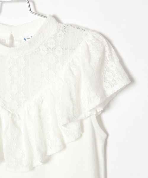 GLOBAL WORK（グローバルワーク）の「【ジュニア】ラッフルレースカットプルオーバー/796469（Tシャツ/カットソー・キッズ・ホワイト/ブラック/イエロー・LARGE/MEDIUM）」の7枚目の写真