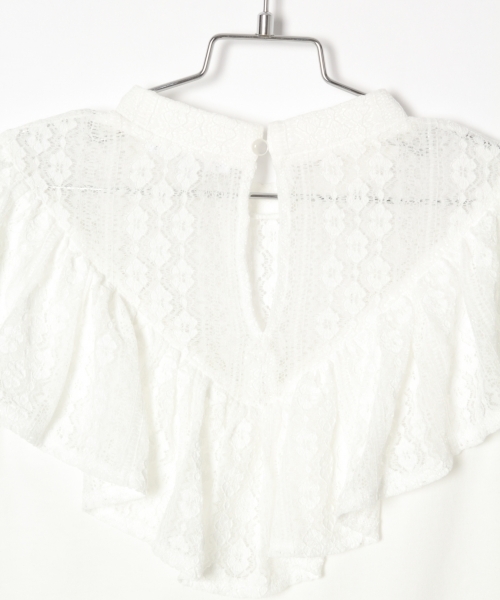 GLOBAL WORK（グローバルワーク）の「【ジュニア】ラッフルレースカットプルオーバー/796469（Tシャツ/カットソー・キッズ・ホワイト/ブラック/イエロー・LARGE/MEDIUM）」の9枚目の写真