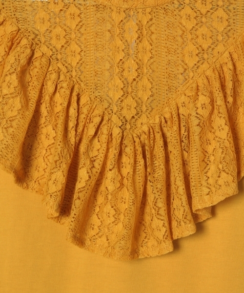 GLOBAL WORK（グローバルワーク）の「【ジュニア】ラッフルレースカットプルオーバー/796469（Tシャツ/カットソー・キッズ・ホワイト/ブラック/イエロー・LARGE/MEDIUM）」の11枚目の写真