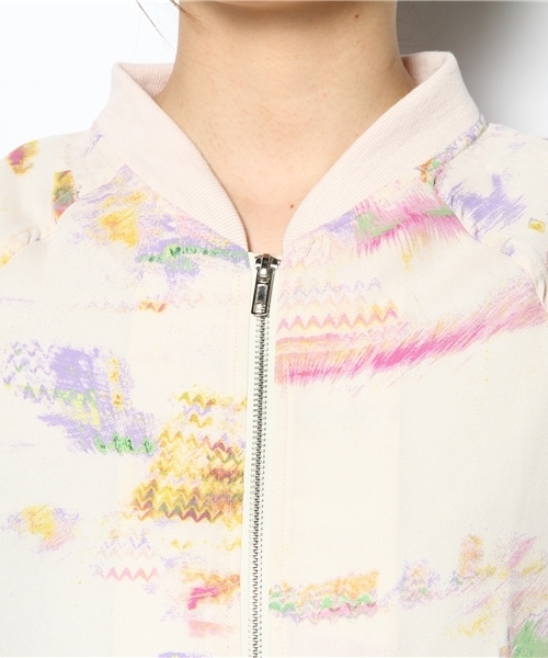 mysty woman（ミスティウーマン）の「ジョーゼットブルゾン（ブルゾン・レディース・その他1/アイボリー/ネイビー・MEDIUM）」の8枚目の写真