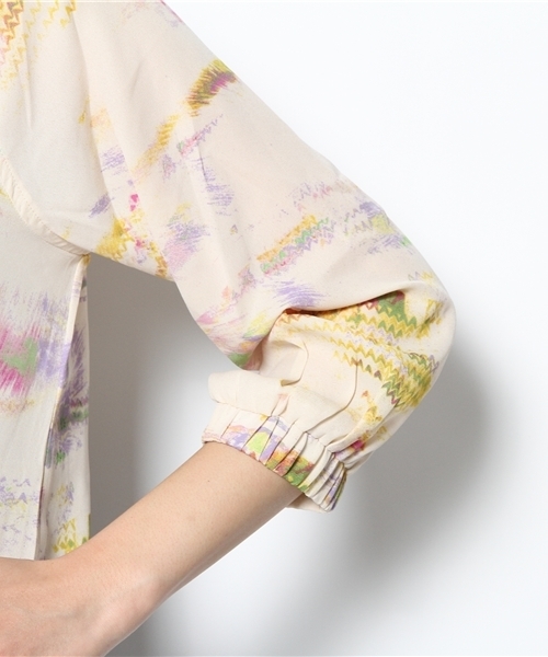 mysty woman（ミスティウーマン）の「ジョーゼットブルゾン（ブルゾン・レディース・その他1/アイボリー/ネイビー・MEDIUM）」の9枚目の写真