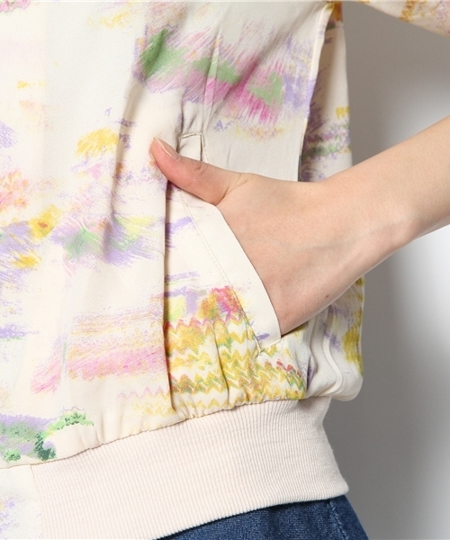 mysty woman（ミスティウーマン）の「ジョーゼットブルゾン（ブルゾン・レディース・その他1/アイボリー/ネイビー・MEDIUM）」の10枚目の写真