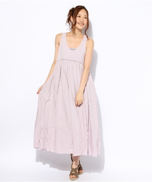 Kastane(カスタネ)の「【Kastane】ハシゴレースOP(ワンピース・レディース・オフホワイト/ラベンダー・FREE)」の2枚目の写真