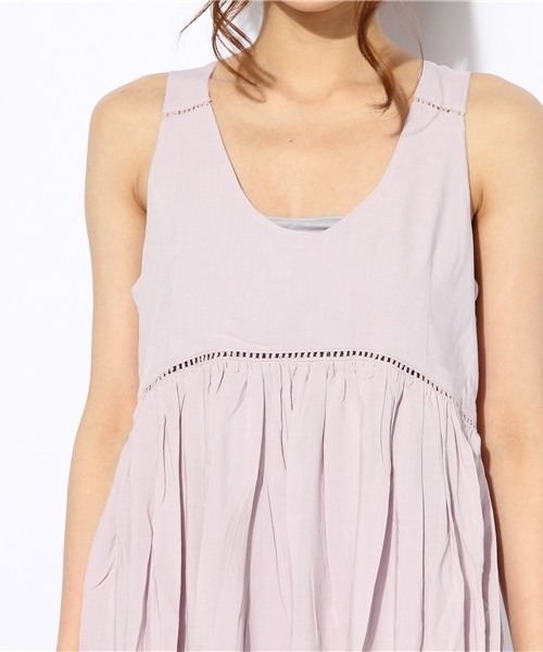 Kastane(カスタネ)の「【Kastane】ハシゴレースOP(ワンピース・レディース・オフホワイト/ラベンダー・FREE)」の10枚目の写真