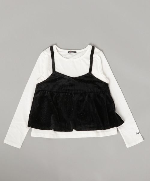 ストライプベロアビスチェ付長袖Tシャツ ストライプベロアビスチェ付長袖Tシャツ