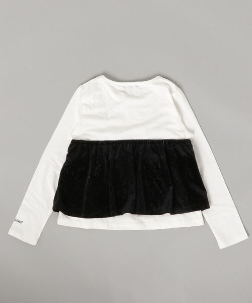 ストライプベロアビスチェ付長袖Tシャツ ストライプベロアビスチェ付長袖Tシャツ