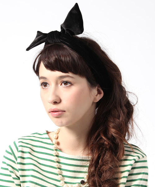 BEAMS BOY(ビームスボーイ)の「□ BEAMS BOY / ベロアリボン ヘアバンド(ヘアバンド・レディース・ブラック/ワイン/ダークグリーン/ネイビー・ONE SIZE)」の14枚目の写真
