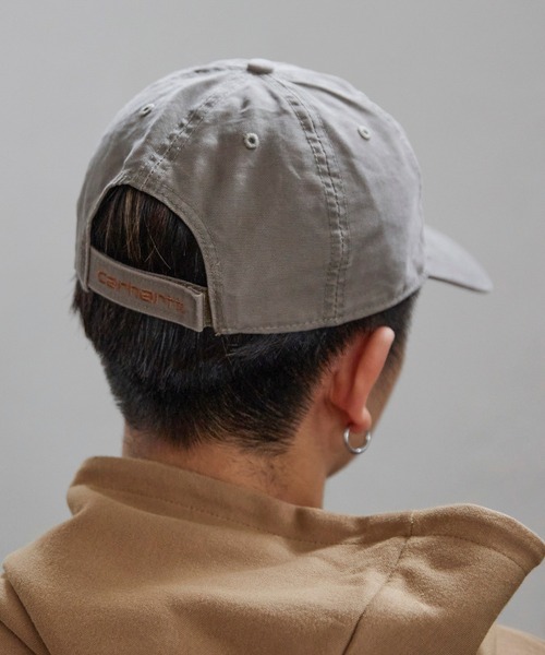 Carhartt（カーハート）の「carhartt/カーハート キャップ ストラップバック ワンポイント 刺繍 ODESSA ウォッシュ加工（キャップ・メンズ・ブラック/ネイビー/グリーン系その他/ブルー系その他/ブラウン系その他2/ブラウン系その他/ブラウン系その他3/グリーン系その他2/グリーン系その他3/ブルー/グレー/レッド/イエロー/ブラック系その他/グレー系その他/ピンク系その他/グリーン系その他4/ブルー系その他2/ブラウン系/グリーン系その他5/レッド系その他2・FREE）」の6枚目の写真