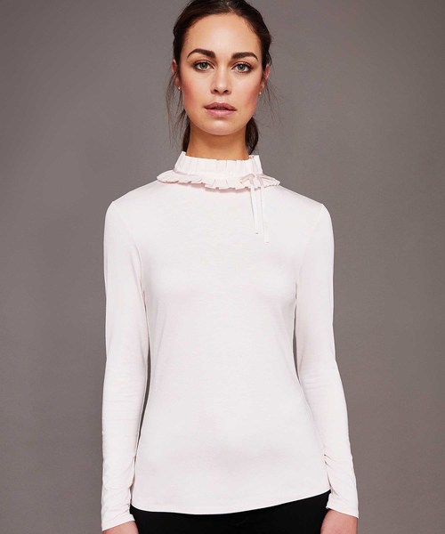 Ted Baker(テッドベーカー)の「CEEILY 新作 フリルxリボン 長袖カットソー(シャツ/ブラウス)」|ピンクベージュ