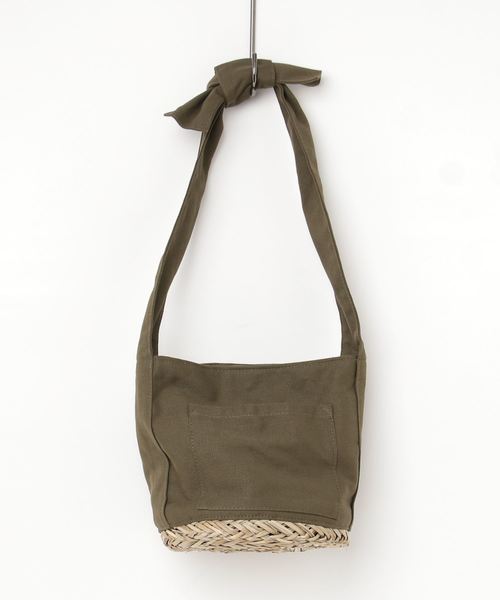 classicalelf（クラシカルエルフ）の「ラフリボン×カゴ　コンビ トートショルダーかごバッグ（かごバッグ・レディース・ブラック/カーキ/インディゴブルー/アイボリー・ONE SIZE）」の17枚目の写真