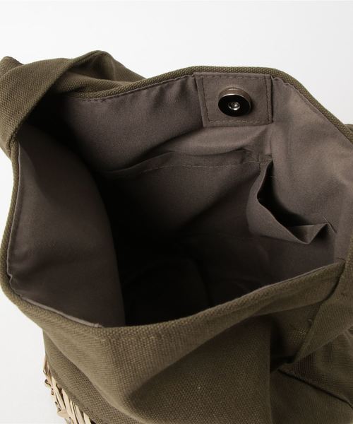 classicalelf（クラシカルエルフ）の「ラフリボン×カゴ　コンビ トートショルダーかごバッグ（かごバッグ・レディース・ブラック/カーキ/インディゴブルー/アイボリー・ONE SIZE）」の13枚目の写真