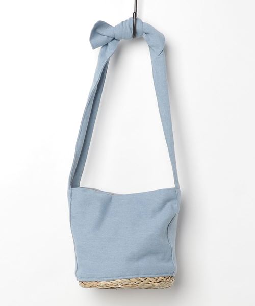 classicalelf（クラシカルエルフ）の「ラフリボン×カゴ　コンビ トートショルダーかごバッグ（かごバッグ・レディース・ブラック/カーキ/インディゴブルー/アイボリー・ONE SIZE）」の16枚目の写真