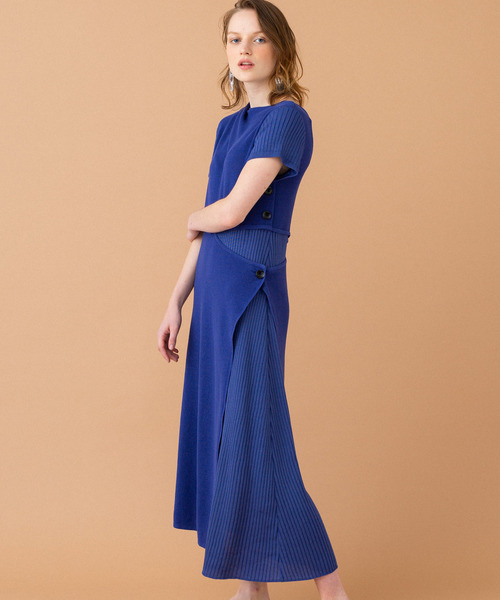 UNITED TOKYO（ユナイテッドトウキョウ）の「アシメカットワンピース（ワンピース・レディース・ブラック/ブルー/ベージュ・1）」の15枚目の写真