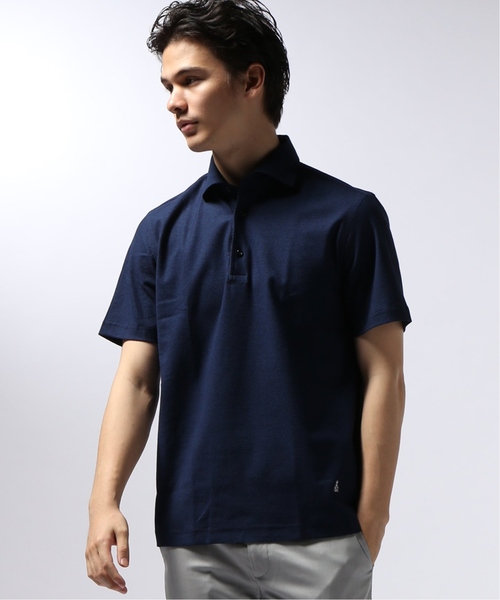 GUY ROVER（ギローバー）の「GUY ROVER / ギローバー チェーンジャージー カッタウェイ ポロシャツ（ポロシャツ・メンズ・ホワイト/ネイビー/ライトグレー/ブラウン系その他・MEDIUM/X-SMALL/SMALL/LARGE）」の4枚目の写真