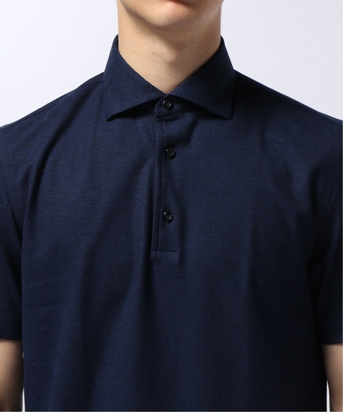 GUY ROVER（ギローバー）の「GUY ROVER / ギローバー チェーンジャージー カッタウェイ ポロシャツ（ポロシャツ・メンズ・ホワイト/ネイビー/ライトグレー/ブラウン系その他・MEDIUM/X-SMALL/SMALL/LARGE）」の13枚目の写真